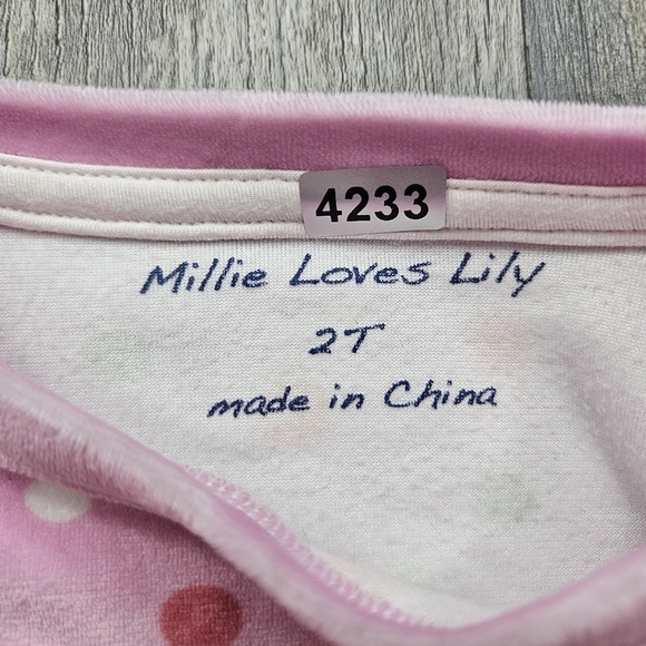 Milly Loves Lilly Pink Polka Dot Sweatshirt Girls 2T Multi-color - Picture 2 of 4